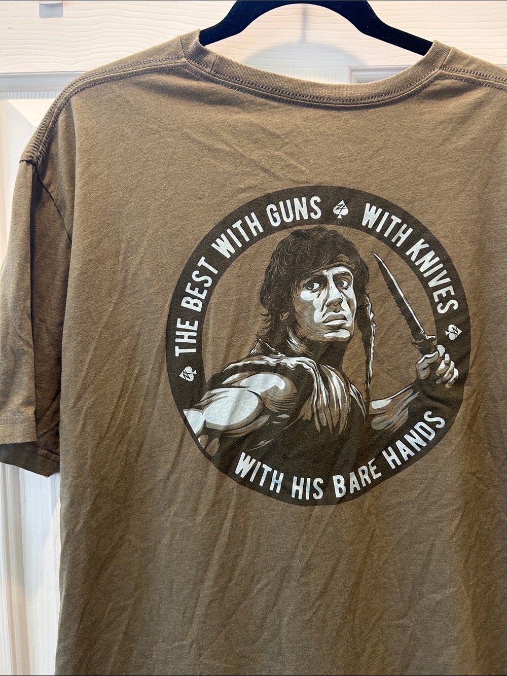 Zero Foxtrot Rambo Graphic Tee XL Olive Green Military Tactical Shirt